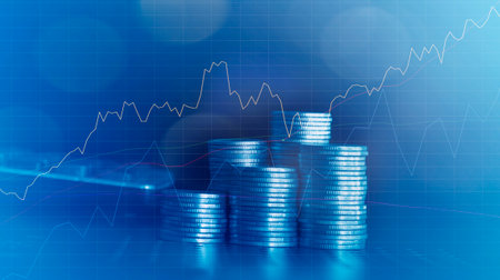 Investment concept, Coins graph stock market for business idea and presentation.の写真素材