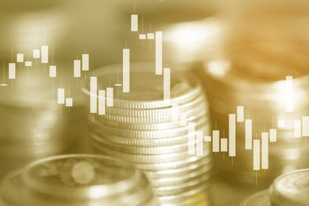 Stock market or forex trading graph and candlestick chart suitable for financial investment concept, Economy trends background for business idea , Abstract finance background.の写真素材