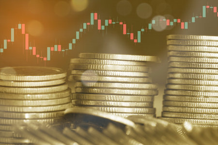 Investment concept, Coins graph stock market for business idea and all art work design.の写真素材