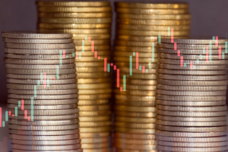 Investment concept, Coins graph stock market financial, Forex tradingの写真素材