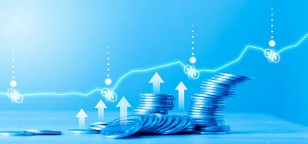 Stock market or forex trading graph and candlestick chart suitable for financial investment concept....