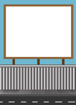 Billboard in side roadside for copy space (vertical)のイラスト素材