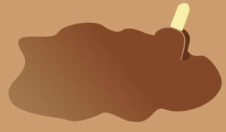 Concept art melted chocolate ice cream (copy space)のイラスト素材