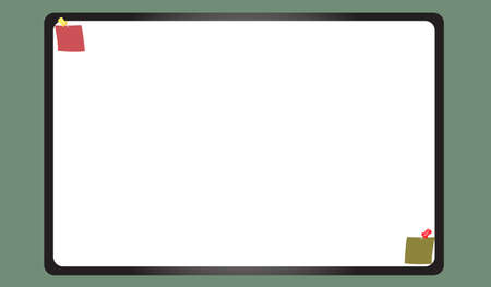 White Board vector and note paper for copy spaceのイラスト素材