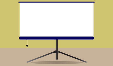 Blank flip chart ,Business info graphic ,Whiteboard isolated on background. Vector illustration flat design.Blank projector screenのイラスト素材