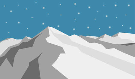 Flat design ice snow mountain in the winterのイラスト素材