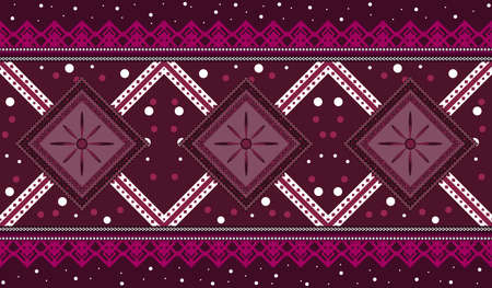 Fabric purple geometric pattern seamless for textile cloth and other , ethnic pattern traditional...