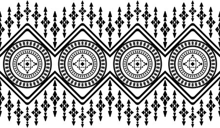 Fabric red green yellow blue full geometry pattern for textile cloth and other ,ethnic pattern traditional background Design for carpet,wallpaper,clothing,wrapping,batik,fabric,embroideryのイラスト素材