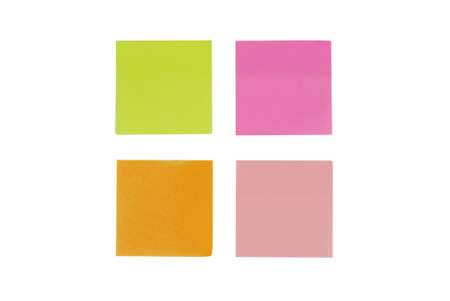 Set of paper notes isolated on white background. colorful sheets for notes on a white background and...