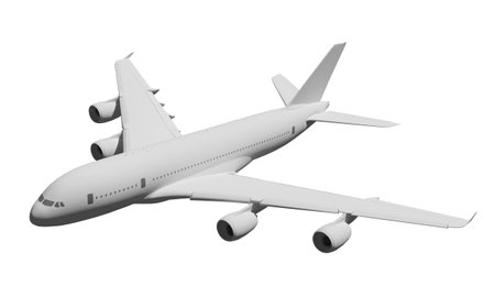 Airplane isolated on white background , 3D renderingの写真素材