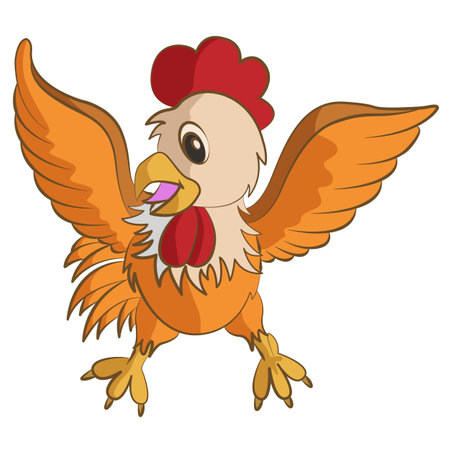 Chicken cartoon vector design on white backgroundのイラスト素材