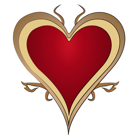 Heart isolated design on white background, valentine icon clipart element for decoration 4のイラスト素材
