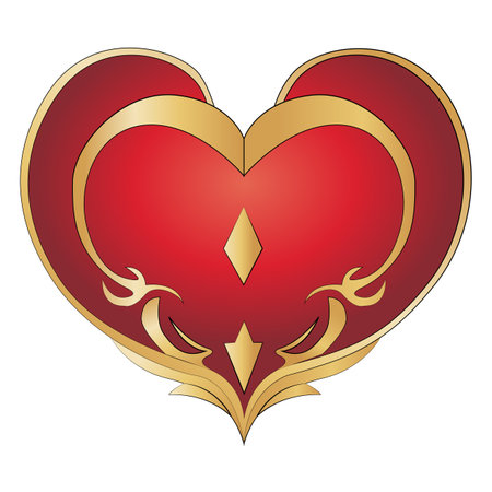 Luxury heart isolated design on white background, valentine icon clipart element for decorationのイラスト素材