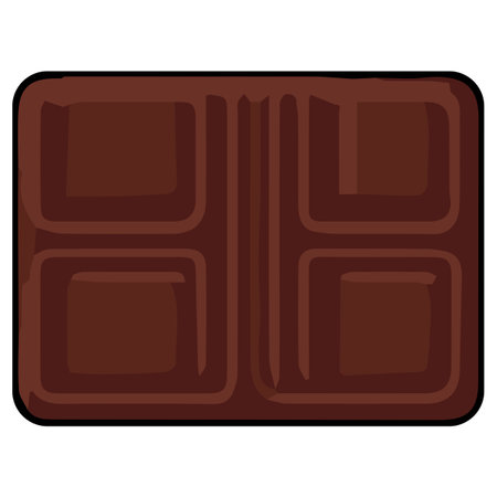 Chocolate bar clipart vector flat design on white background, dessert isolated clipping path elementのイラスト素材
