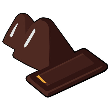 Chocolate clipart vector flat design on white background, dessert isolated clipping path elementのイラスト素材