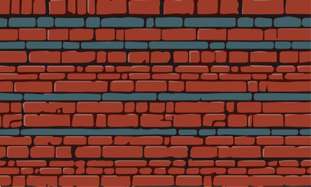 Brown-gray brick wall vector illustration background. brick wall closeup texture vectorのイラスト素材