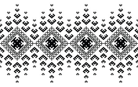 Geometric ethnic seamless pattern black and white. traditional ethnic oriental style vector pattern,...