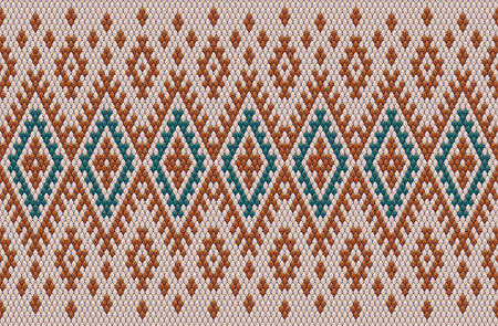 Knitted pattern seamless fabric brown color tone. traditional knitted pattern vector ethnic style. Designed for background ,wallpaper ,carpet ,clothing ,knitted pattern ,fabricのイラスト素材