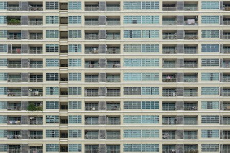 Windows of modern condiminiumの写真素材