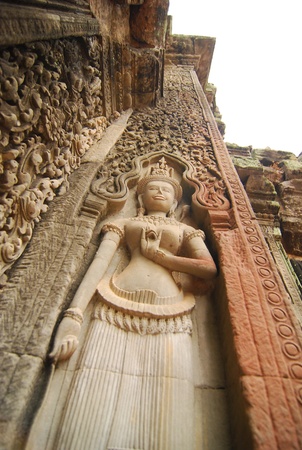 Apsara sculpture ancient art of Siem Reap Cambodia