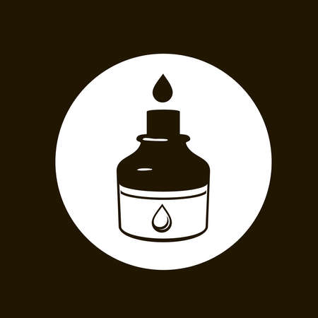 Ink icon black and white. Simple flat style. Drop of black ink. Vector illustrationのイラスト素材