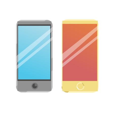 Smart phone icons on a white backgroundのイラスト素材