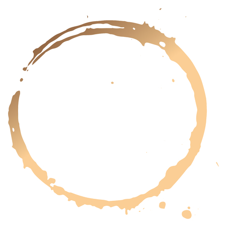 Close up of coffee cup stains isolated on white backgroundのイラスト素材