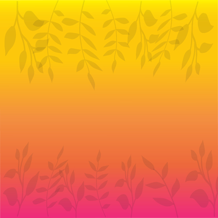 Tropical summer paradise background. Tree leaves at colorful sunset gradient.のイラスト素材