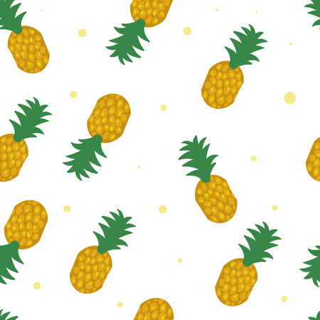 Seamless pineapple pattern on white background. Pineapple isolated on white backgroundのイラスト素材