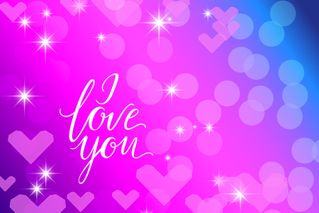 Vivid bokeh with hearts in soft colorのイラスト素材