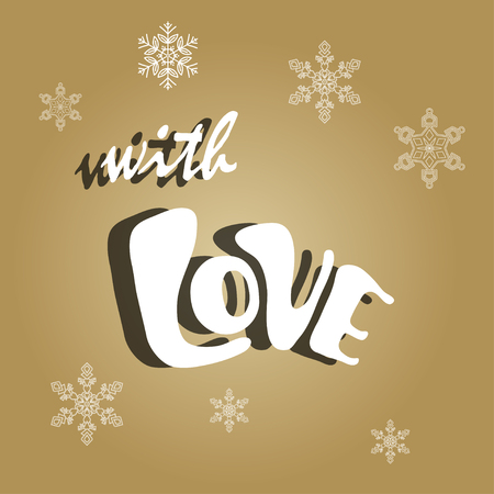 Happy New Year card celebration concept With Love text. Vector illustrationのイラスト素材