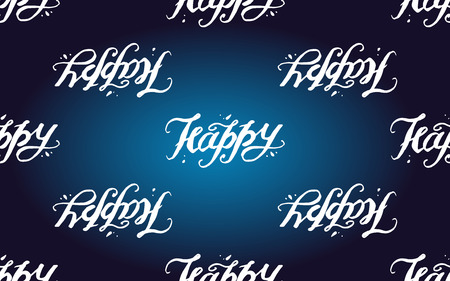 Happy - Lettering Pattern. Hand written Text made in Vector. Texture for cards, wrapping, textile.のイラスト素材