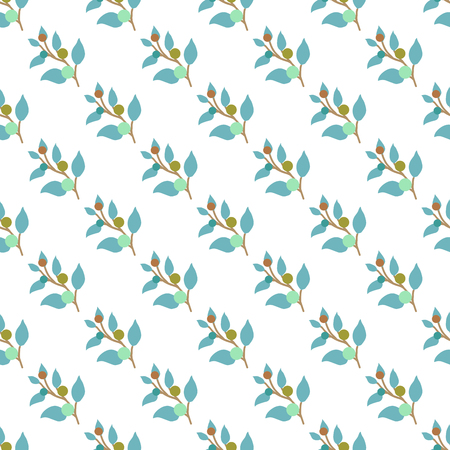 Seamless vector pattern. Pattern of colored twigs on a white background.のイラスト素材