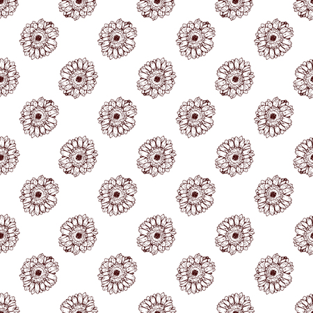Gerbera flower seamless pattern vector illustration.のイラスト素材