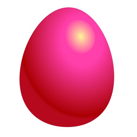 Pink Easter egg. Vector illustration isolated on white background. Clipart for the holiday design and cardsのイラスト素材