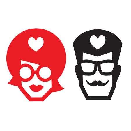 Male and female icons isolated on white background. Stylish toilet WC signs. Vector illustrationのイラスト素材