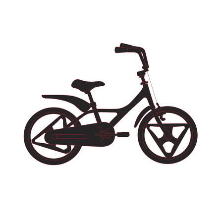 Silhouette of bicycle for kids. Eco city transport. Vector cycle collectionのイラスト素材