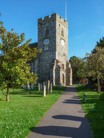 St Peter's Church, Old Woking, Surreyの写真素材