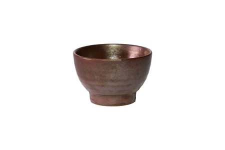 small cup or sake cup print pattern colour brown earthenwareの写真素材