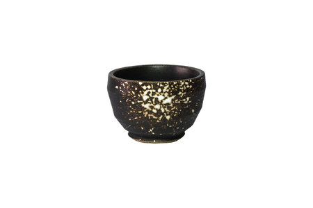 small cup or sake cup print pattern colour black and white earthenwareの写真素材