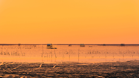 Stunning Seascape view in Sunset Backgroundの写真素材