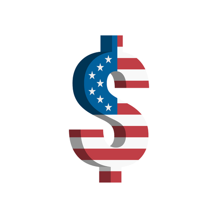US Dollar currency symbol with flag - Vectorのイラスト素材
