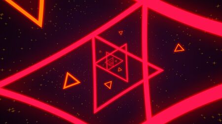 Abstract triangle background, Glow neon light backgroundの写真素材