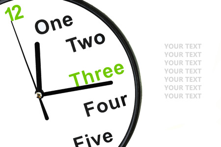 analog clock face on white backgroundの写真素材