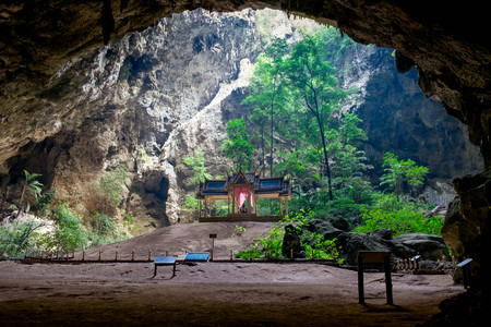 beautiful Thai pavilion in caveの写真素材