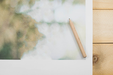 pencil on dirty paper backgroundの写真素材