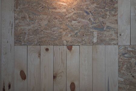 wooden plank and plywood interior wall this image for texture backgroundの写真素材