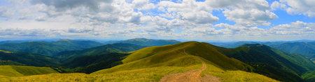 panoramic view on Svydovets massif in Ukrainian Carparhians