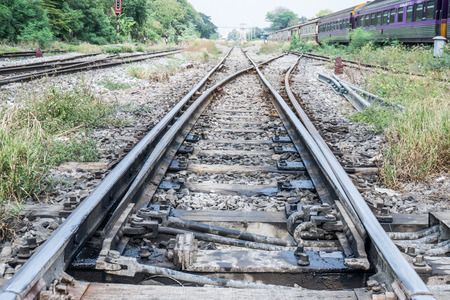 The old railway in thailand.の写真素材