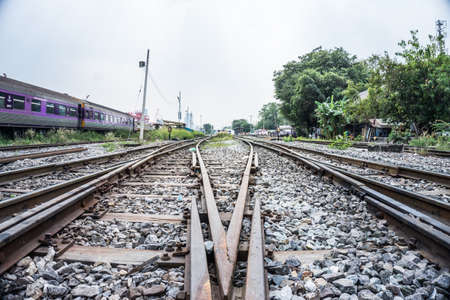 The old railway in thailand.の写真素材